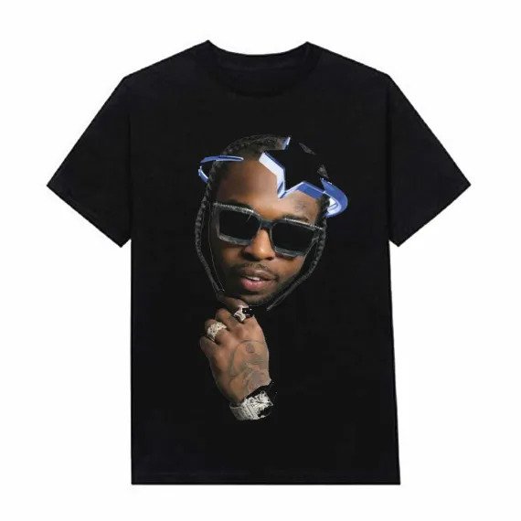 Pop Smoke x Vlone Halo T-shirt front Pop Smoke x Vlone Halo T-shirt front