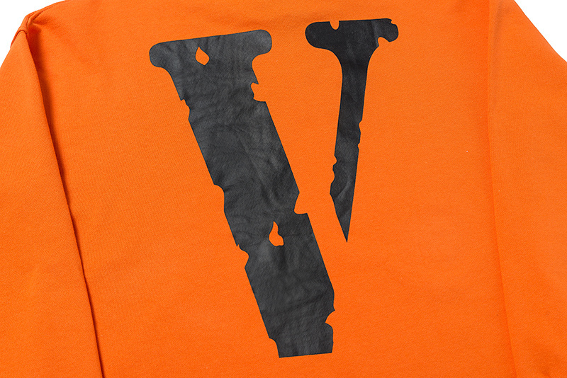 Vlone Fragment Staple Hoodie Orange close back Vlone Fragment Staple Hoodie Orange close back