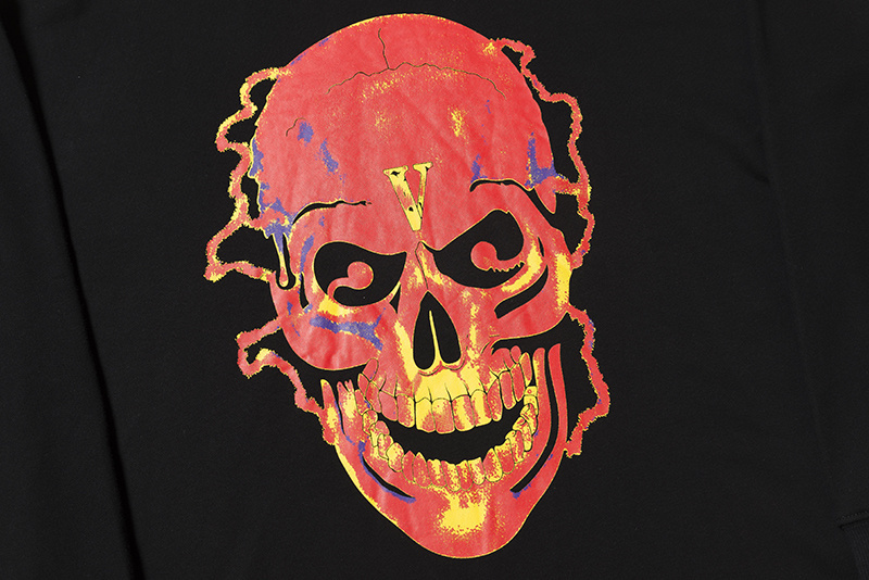 Vlone Shocker Skull Staple Hoodie close Vlone Shocker Skull Staple Hoodie