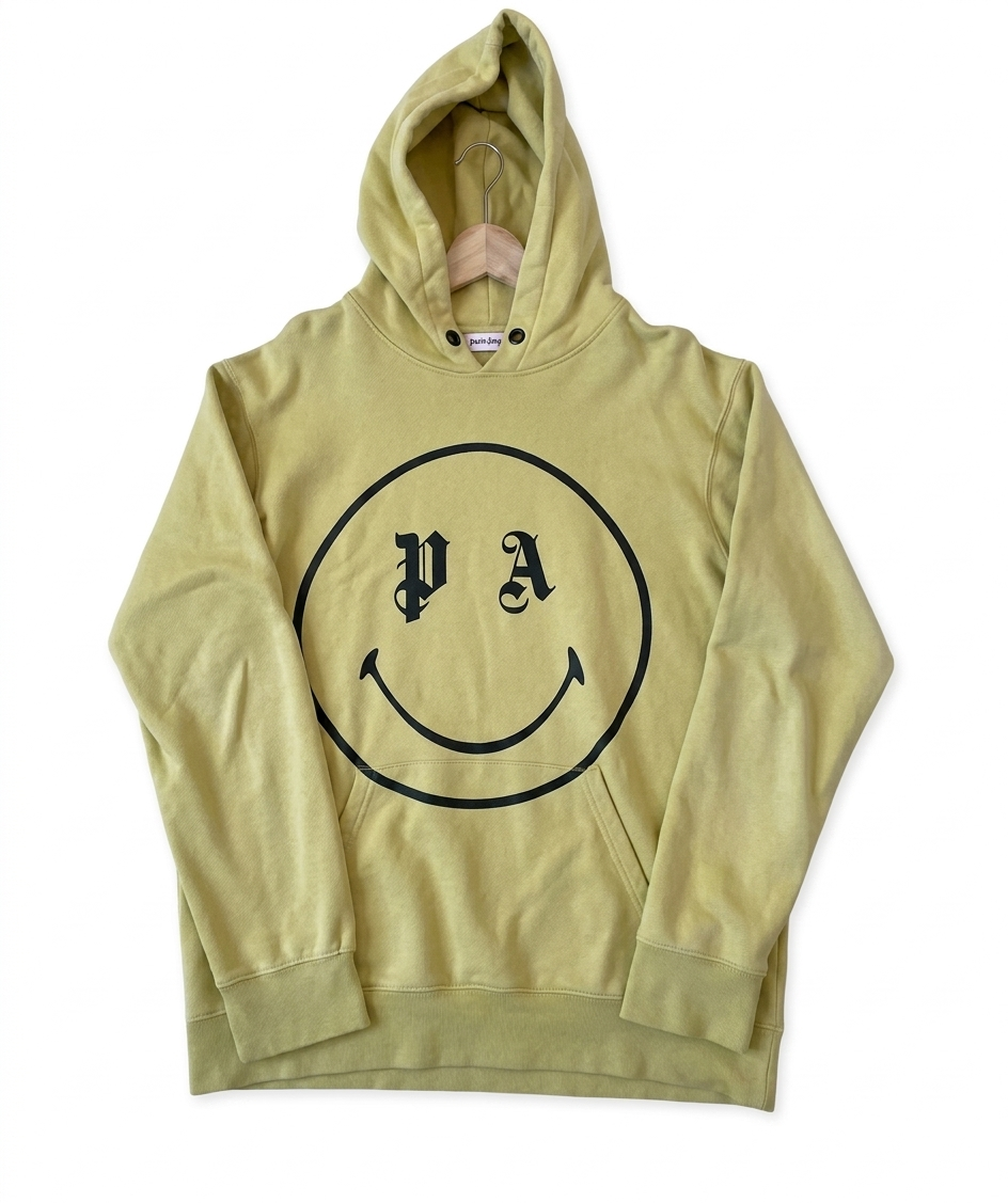 Palm angels smiley playboi carti hoodie -Yellow Palm angels smiley playboi carti hoodie -Yellow