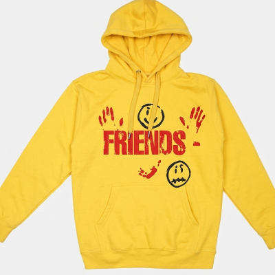 Vlone X Kika Drip Blood V Staple Friends Hoodie – Yellow