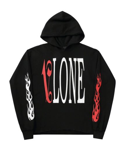 New VLONE Palm Angel Hip Hop Hoodie Black Red New VLONE Palm Angel Hip Hop Hoodie Black Red