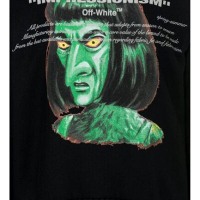 Off-White Diag ‘Green Man’ Wool Blend Varsity Jacket – Black