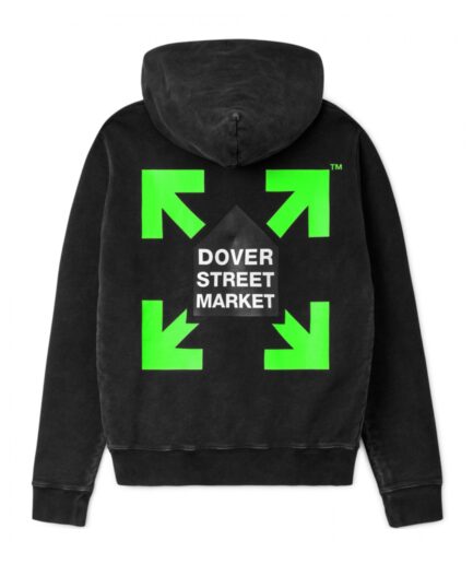 Off-White Dover Street Market Covered in Green Fluro Hues Hoodie – Black Off-White Dover Street Market Covered in Green Fluro Hues Hoodie – Black