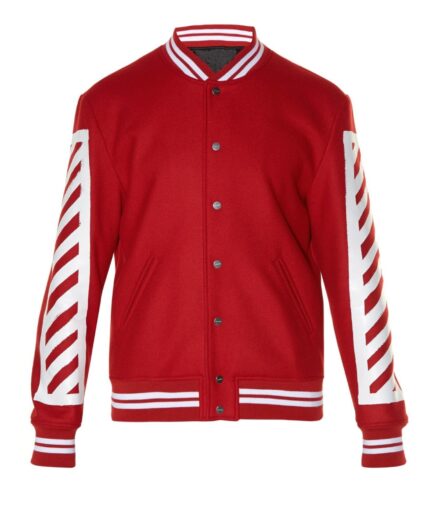Off-White Red Varsity Jacket Off-White Red Varsity Jacket