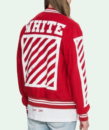 Off-White Red Varsity Jacket Off-White Red Varsity Jacket