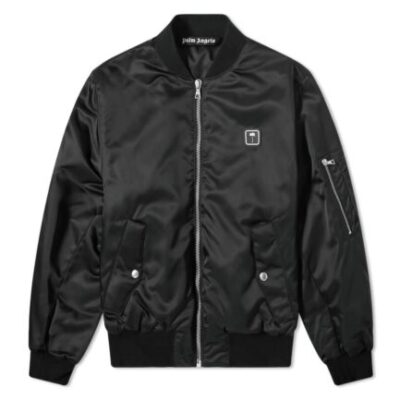 Palm Angels Patch Logo Varsity Jacket – Black