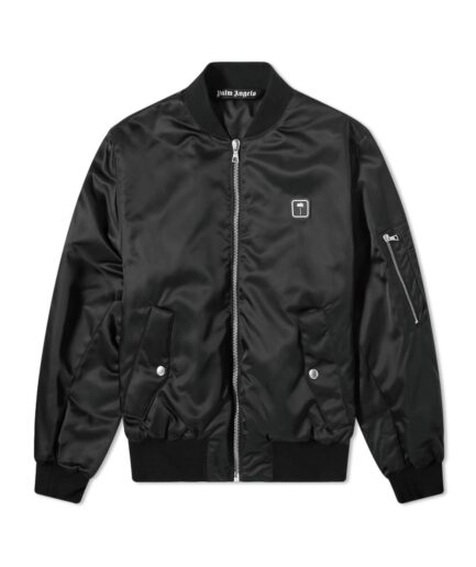 Palm Angels Patch Logo Varsity Jacket – Black Palm Angels Patch Logo Varsity Jacket – Black