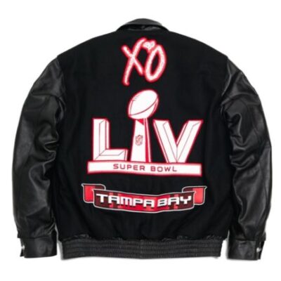 The Weeknd x Warren Lotas XO Super Bowl LV Varsity Jacket -Black