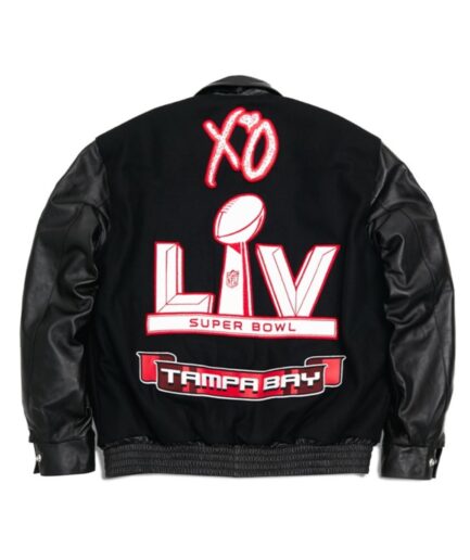 The Weeknd x Warren Lotas XO Super Bowl LV Varsity Jacket -BlackThe Weeknd x Warren Lotas XO Super Bowl LV Varsity Jacket -Black The Weeknd x Warren Lotas XO Super Bowl LV Varsity Jacket -Black