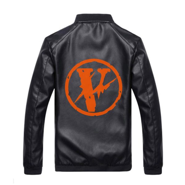 VLONE Logo Black Leather Jacket VLONE Logo Black Leather Jacket