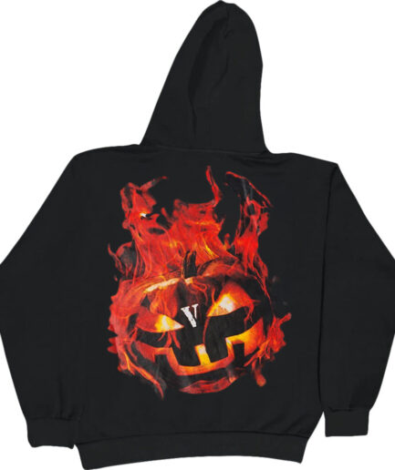 Vlone Halloween Flaming Pumpkin Hoodie – Black Vlone Halloween Flaming Pumpkin Hoodie – Black