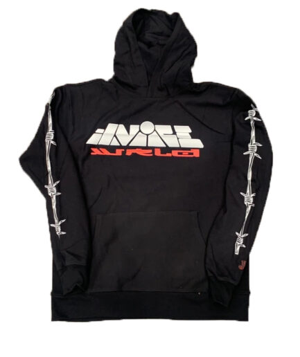 Vlone x Juice Wrld Planet Barbed Wire Black Hoodie Vlone x Juice Wrld Planet Barbed Wire Black Hoodie