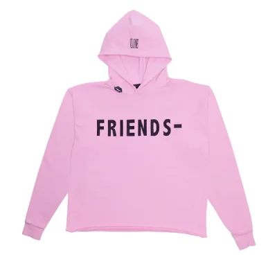 BLACK LIPSTICK FRIENDS- EMBROIDERED HOODIE (Pink)
