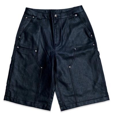 TAR WAXED DENIM SHORTS (Black)